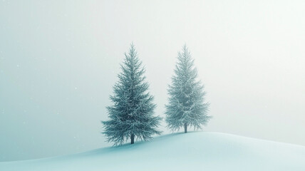 Fototapeta premium Minimalist winter scene