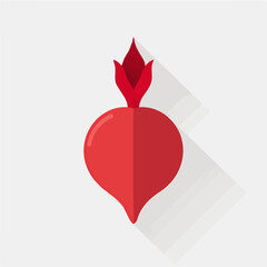 Obraz premium Simple flat 2D icon beetroot isolated on a transparent background, vector, flat design, animation design, vector, animation design, simple flat 2D icon, minimalist icon