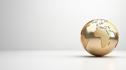 Explore the symbolism of wealth through a digital rendering of a gold globe representing global prosperity