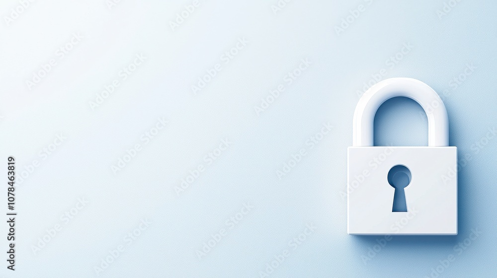 Poster enhance your digital security with a modern lock icon over a transparent interface