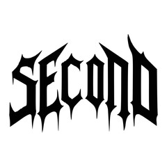 second black metal fashion sticker t shirt music vector illustration template design