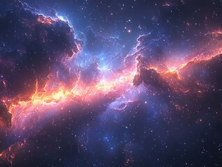 Obraz premium Explore the beauty of an abstract galaxy in pastel pink purple and blue tones