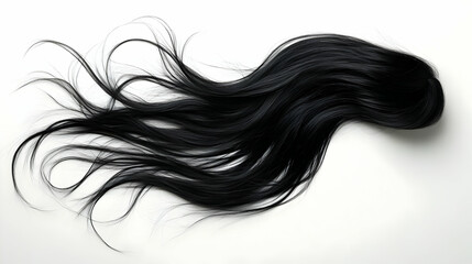 Black Hair on White Background - Photo