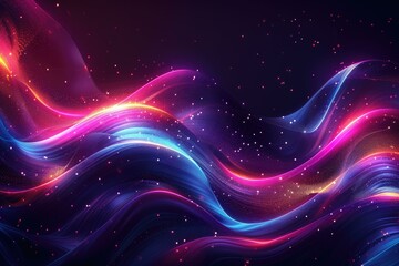 Fototapeta premium Abstract glowing waves with scattered light