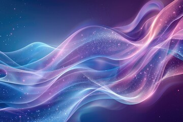Obraz premium Abstract background with blue and pink flowing waves and sparkling lights