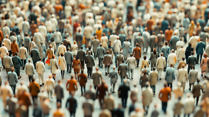 A densely packed crowd of individuals walking together, showcasing unity and diversity in a public setting.