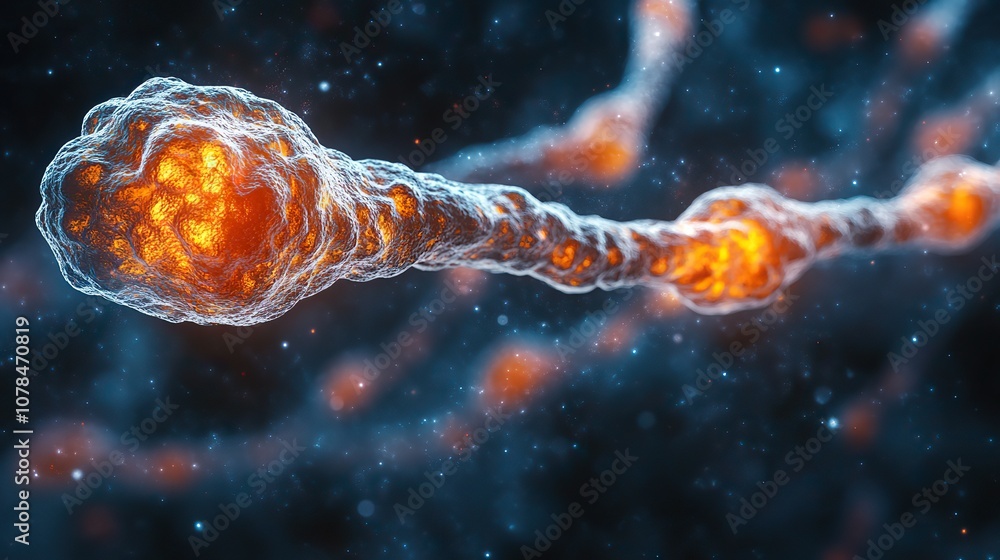 Canvas Prints synapse of neuron cell biology concept 3d rendering