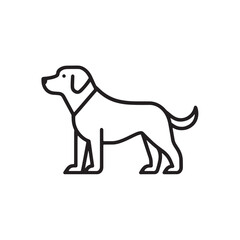 Fototapeta premium linear dog silhouette vector. dog logo icon template. Dog Icon Vector.