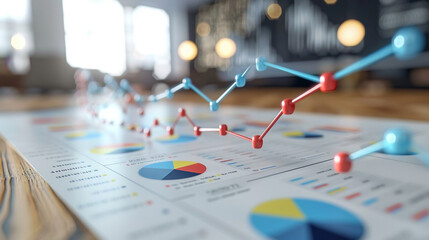 Colorful Financial Performance Line Chart Analysis