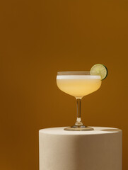  A photo-realistic cocktail on a stone podium with Mexican textures, perfect for promotional materials or Mexican-themed dining projects