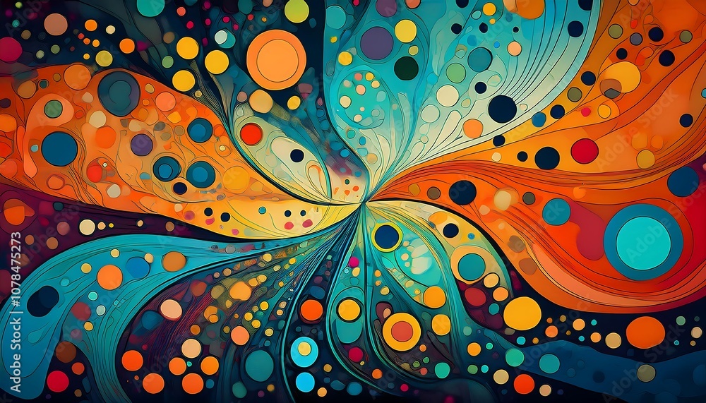 Poster abstract design with colorful dots