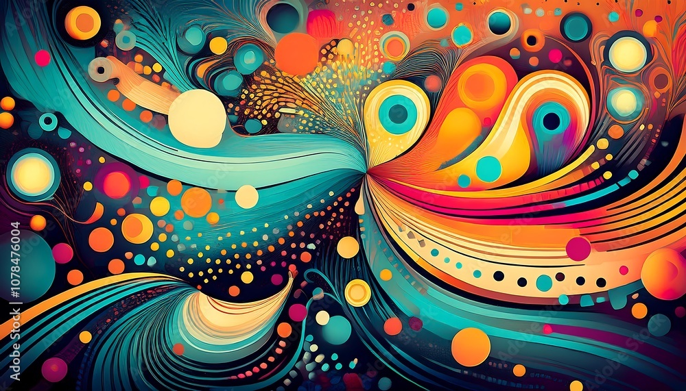 Poster abstract design with colorful dots