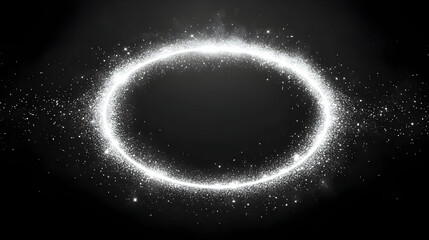 White Glowing Ring Abstract Background