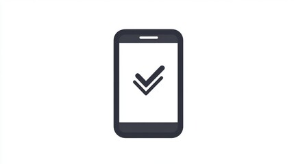 Minimal smartphone icon with checkmark