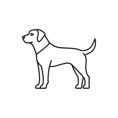 Obraz premium linear dog silhouette vector. dog logo icon template. Dog Icon Vector.
