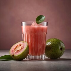 A pink flowers strawberry juice 