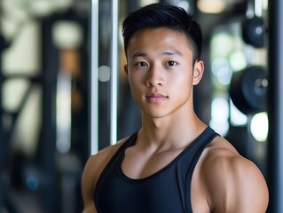 Fototapeta premium Professional Young Male Muscular Men Personal Fitness Trainer in the Gym