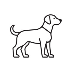 Fototapeta premium linear dog silhouette vector. dog logo icon template. Dog Icon Vector.