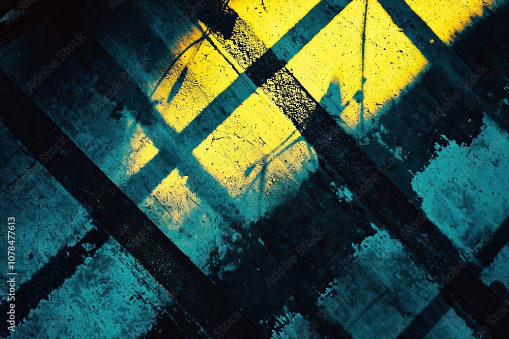Poster abstract shadows and light interplay vibrant geometric pattern