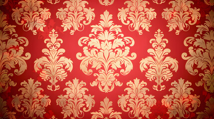 Red damask pattern background