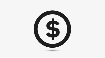 Obraz premium Dollar icon with circular frame on white