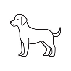 Obraz premium linear dog silhouette vector. dog logo icon template. Dog Icon Vector.