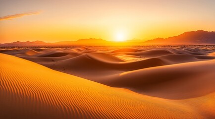 A beautiful sunset over a desert landscape
