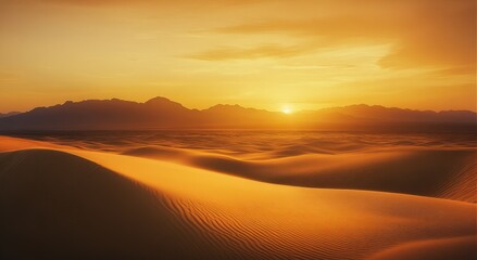 A beautiful sunset over a desert landscape
