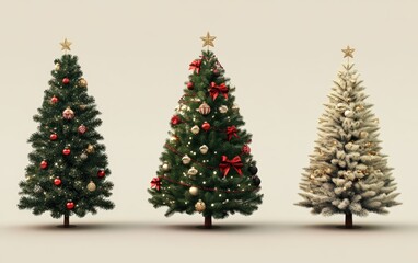 decorated christmas tree 3d vector 