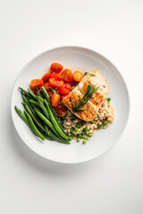 Plate with healthy food on the table