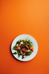 Plate with healthy food on the table