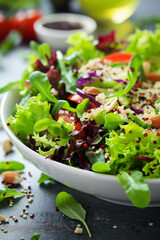 Plate with healthy food on the table