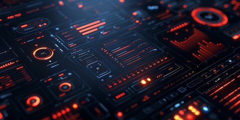 Fototapeta premium Futuristic user interface with HUD elements background.