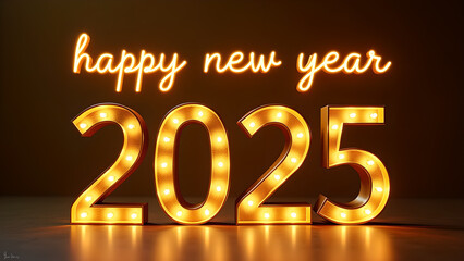 Light up your celebration with this festive Happy New Year 2025 sign. Perfect for holiday cards, social media posts, and more!