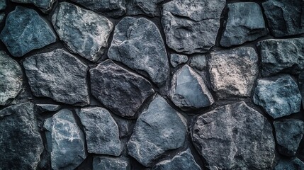 Fototapeta premium Close-up of a dark stone texture background, showcasing the intricate details and natural patterns of the stone surface.