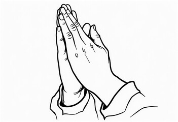 Minimalist Praying Hands Vector Art: Perfect for Religious and Inspirational Designs