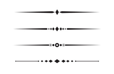 Set of Vintage decorative lines. text dividers. Line border. Lines separators, Borders, Vintage dividers, Underline elements. Vector illustration