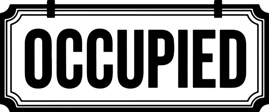 Occupied Sign Hanging Board icon Billboard icon vector on a white background
