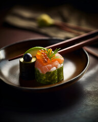 Close-up of Elegant Sushi Plate