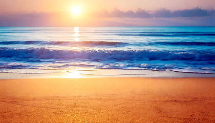 朝焼けの美しいビーチ