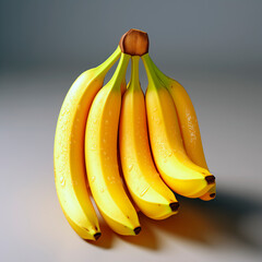 Fresh Bunch of Bananas with Water Droplets