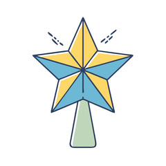 Christmas golden star on white background vector art,  flat illustration Christmas golden star on white background icon