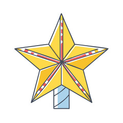 Christmas golden star on white background vector art,  flat illustration Christmas golden star on white background icon