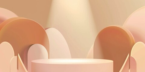 Fototapeta premium Abstract Pastel Curves Background with Modern Minimalist Design
