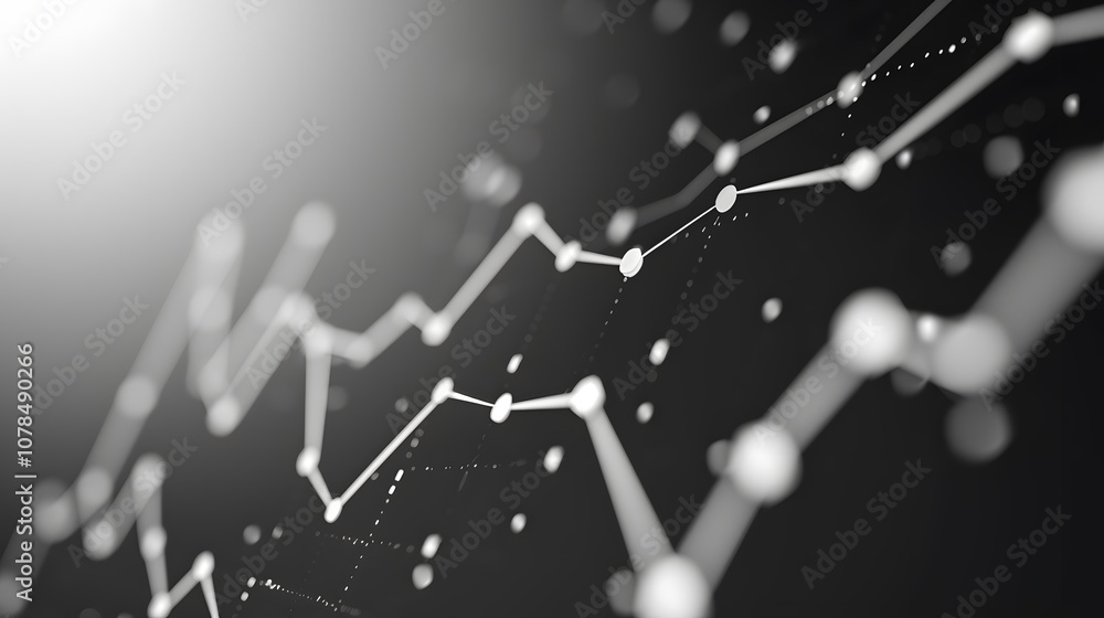 Poster rendering of a graph line rising against a monotone background ai generated illustration
