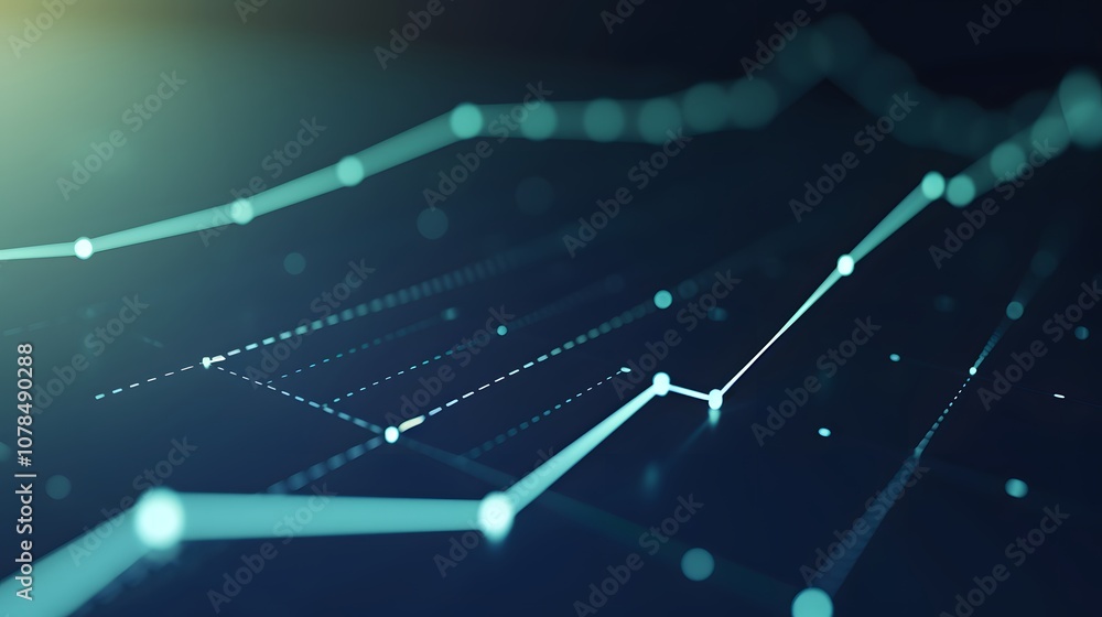 Fototapete rendering of a graph line rising against a monotone background ai generated illustration