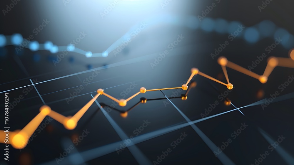 Poster rendering of a graph line rising against a monotone background ai generated illustration