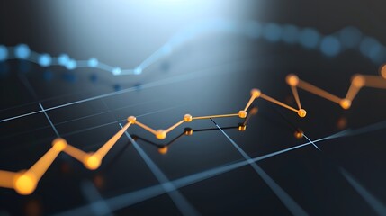 Rendering of a graph line rising against a monotone background AI generated illustration