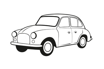 Fototapeta premium Vector drawing of vintage retro car model