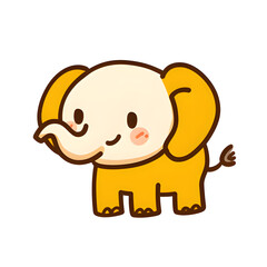 Obraz premium a cartoon drawing of a yellow dog with a red nose and a brown and white background. Generative AI